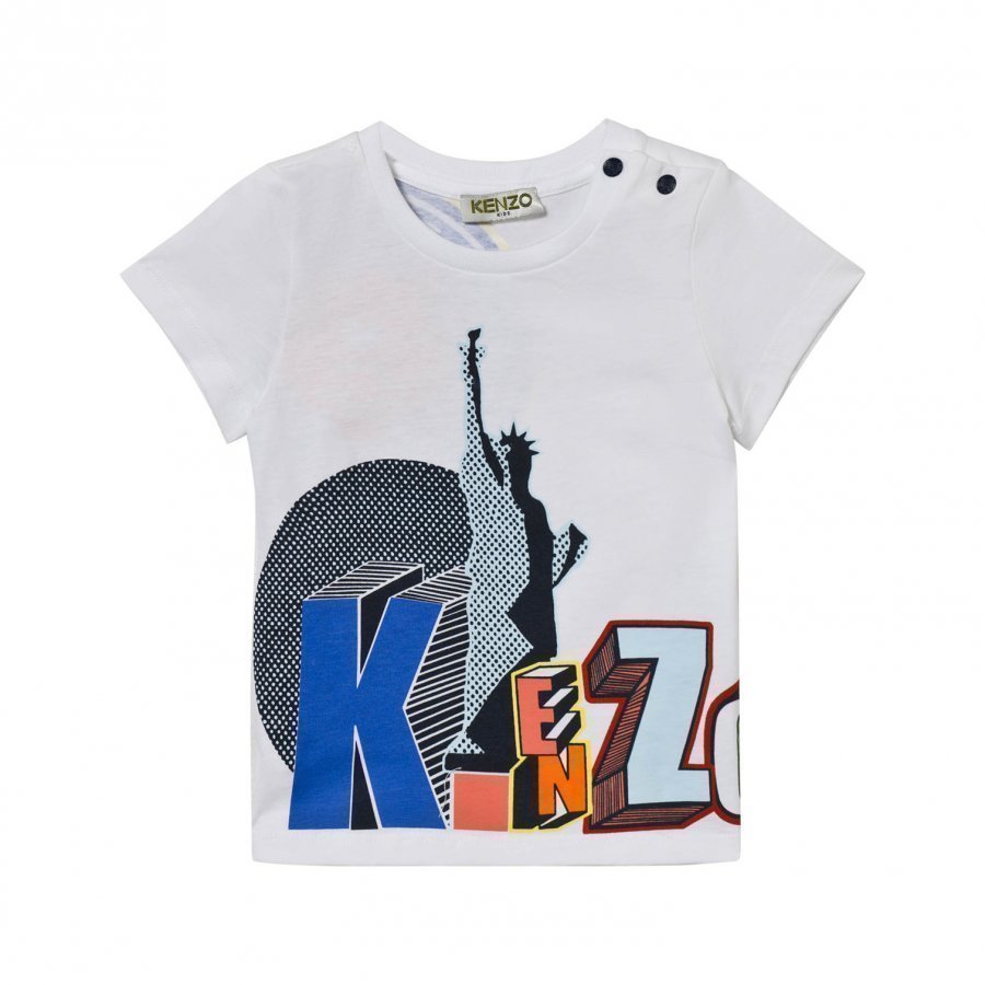 Kenzo White Iconic Landmarks Print Tee T-Paita