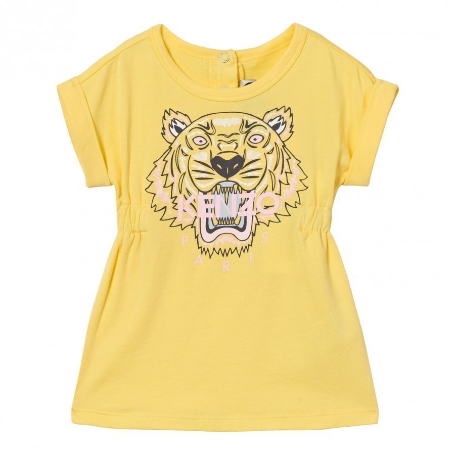 Kenzo Yellow Tiger Print Jersey Dress Mekko