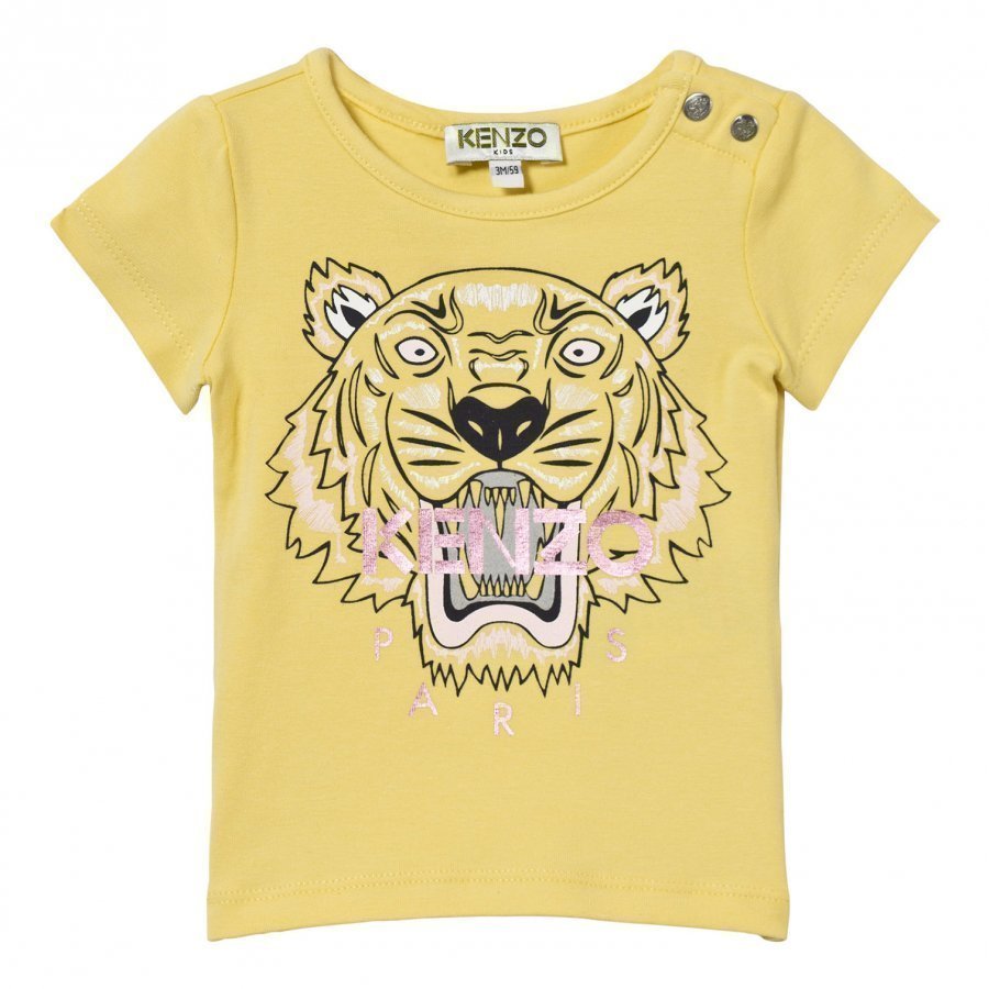 Kenzo Yellow Tiger Print Tee T-Paita