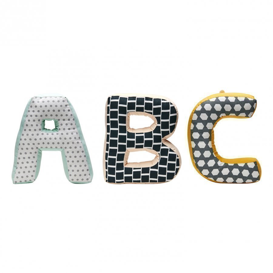 Kids Concept Abc Cushions Neo Green/Multi Tyyny