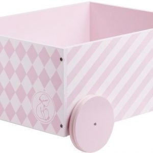 Kids Concept Barnkammaren Pyörällinen säilytyslaatikko Vaaleanpunainen
