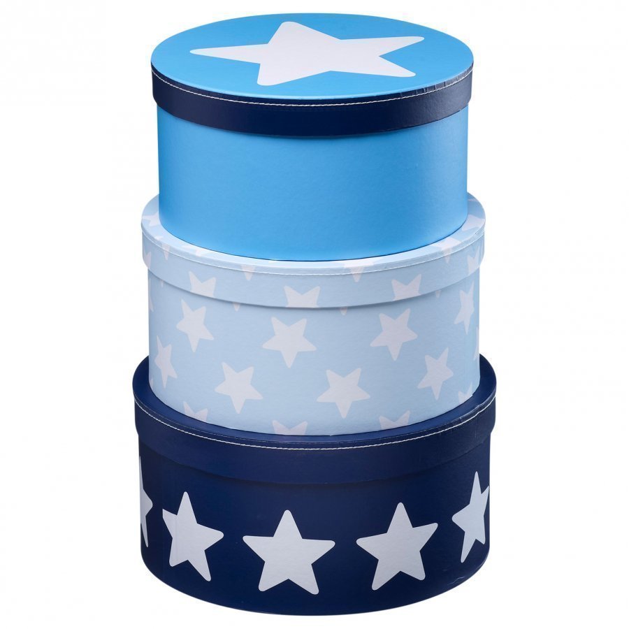Kids Concept Boxes Round Star Blue Säilytyslaatikko