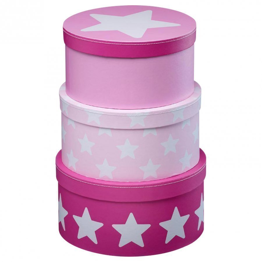 Kids Concept Boxes Round Star Pink Säilytyslaatikko