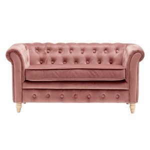 Kids Concept Chesterfield Lasten Sohva Sametti Aprikoosiroosa