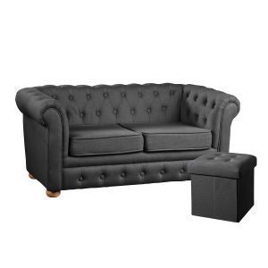 Kids Concept Chesterfield Lasten Sohva Tummanharmaa