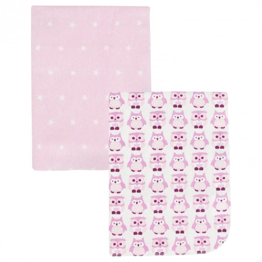 Kids Concept Flannel Blanket Owl 2-Pack Pink Huopa