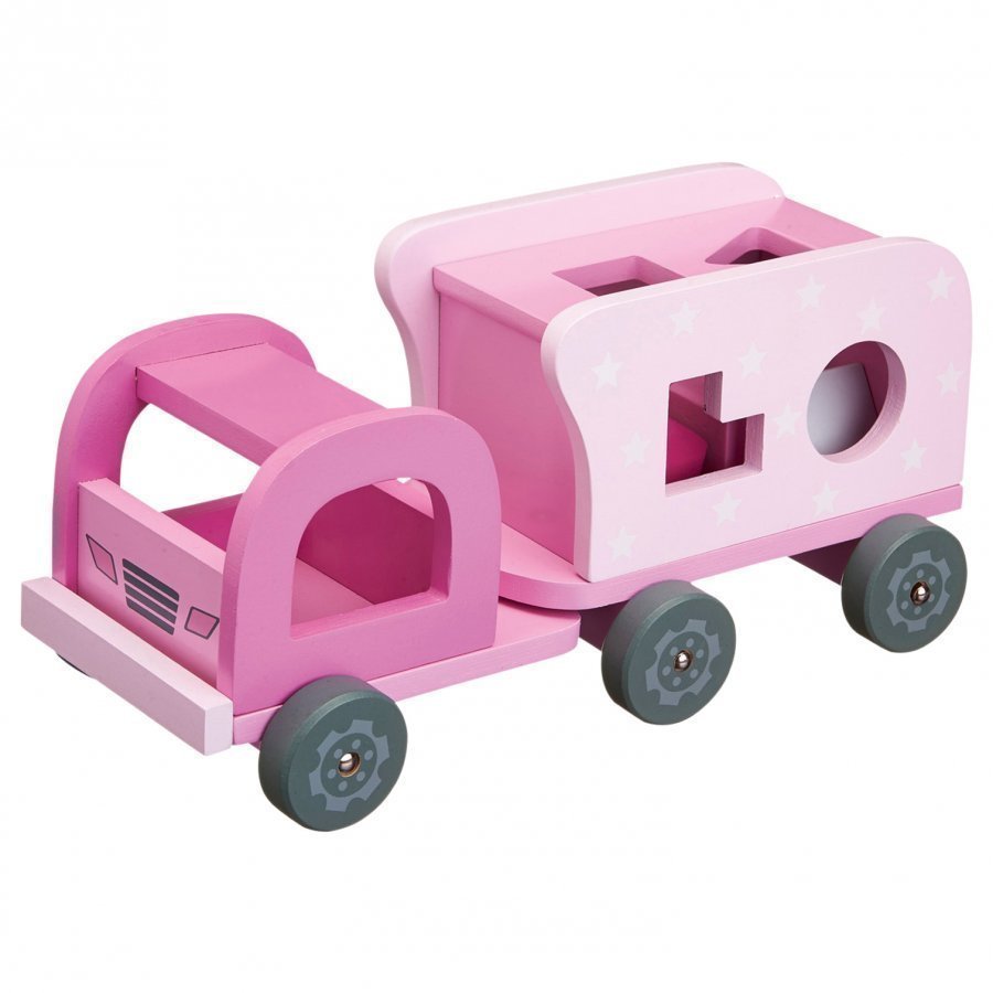 Kids Concept Pink Wooden Block Truck Leluauto