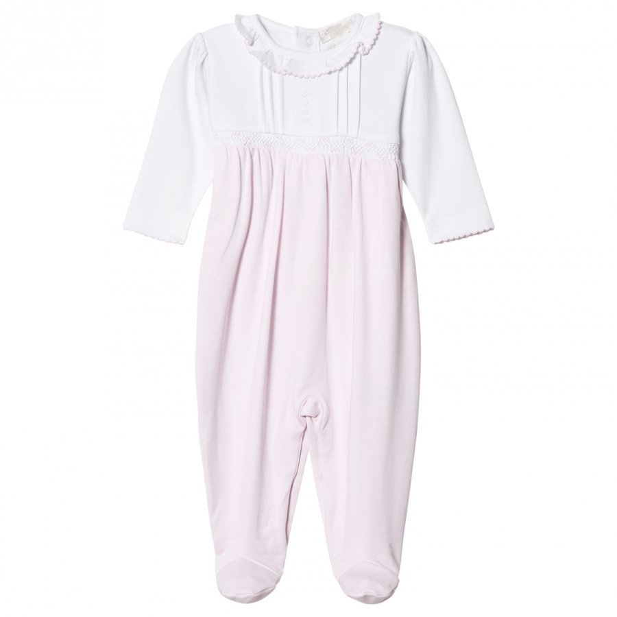 Kissy Kissy Pink And White Heart Footed Baby Body Asusetti