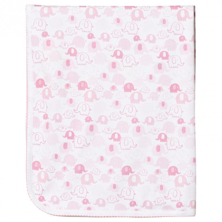 Kissy Kissy Pink Elephant Print Blanket Huopa