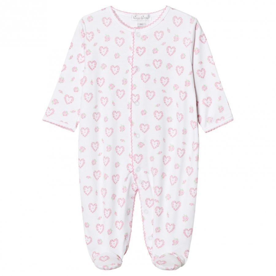 Kissy Kissy Pink Floral Heart Print Jersey Footed Baby Body