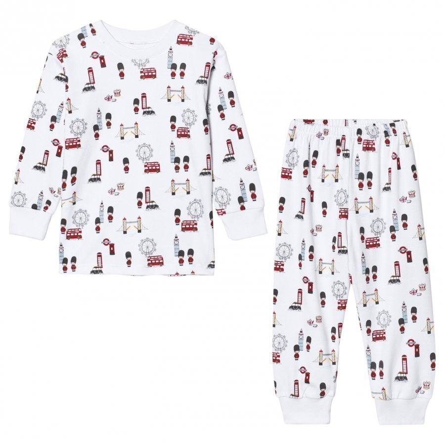 Kissy Kissy White London Landmarks Print Pyjamas Yöpuku