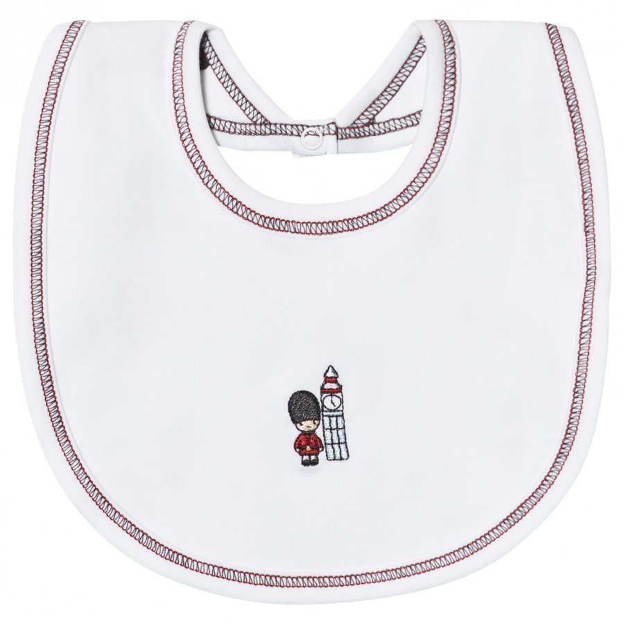 Kissy Kissy White Reversible London Landmarks Print Bib Ruokalappu