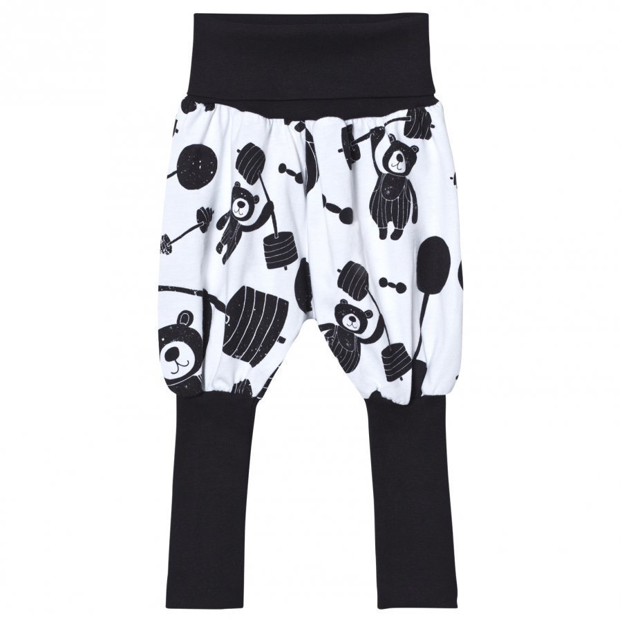 Koolabah Strong Bear Balloon Pants White/Black Harem Housut