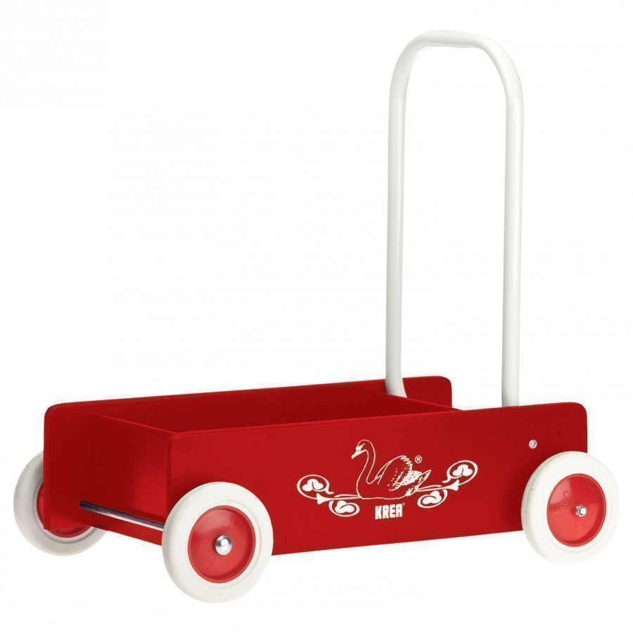 Krea Wooden Baby Walker Red Ajettava Lelu