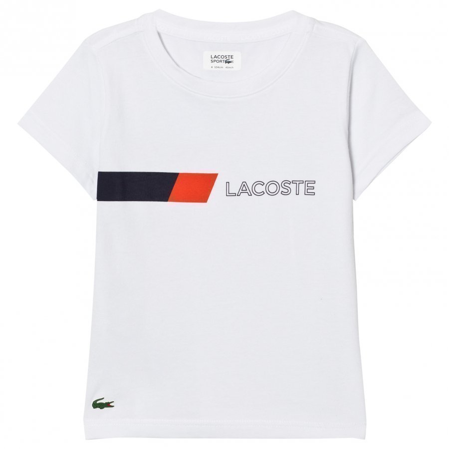 Lacoste Branded Ultradry Colorblock Tee White T-Paita