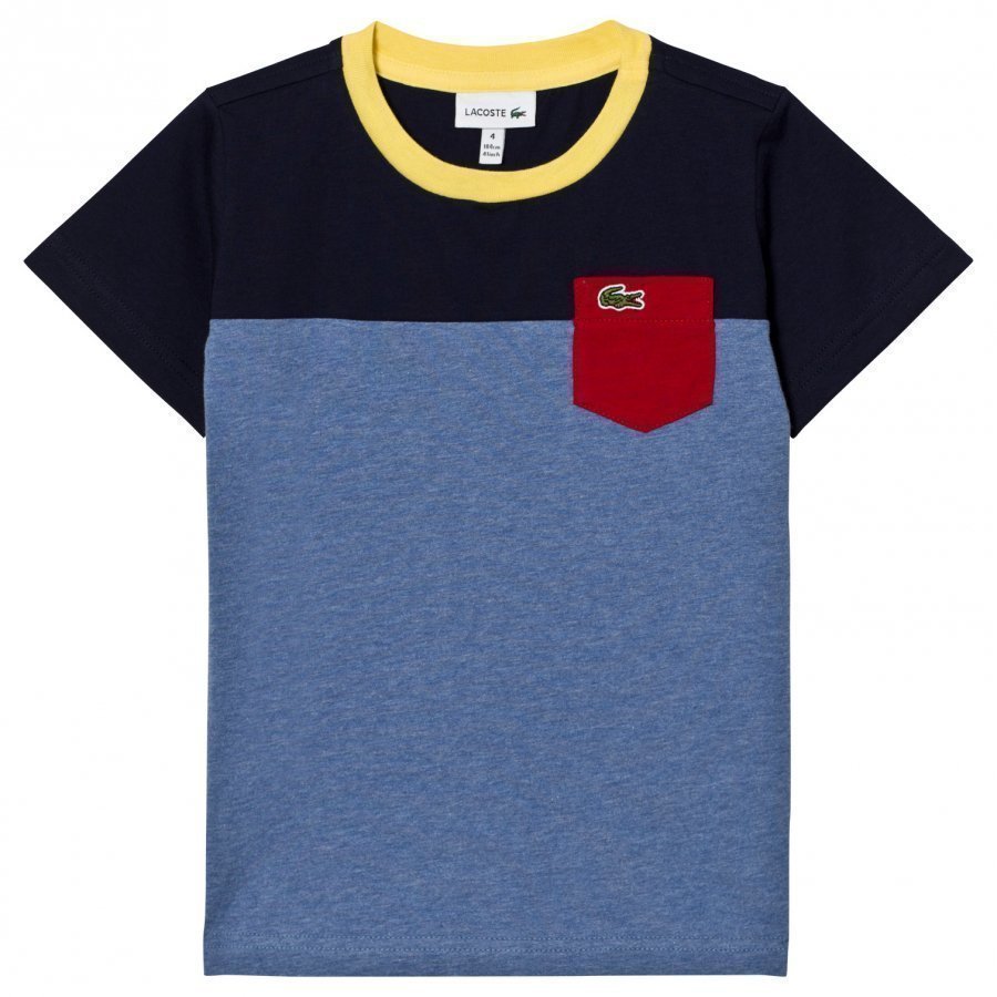 Lacoste Colorblock Pocket Tee Blue/Navy T-Paita