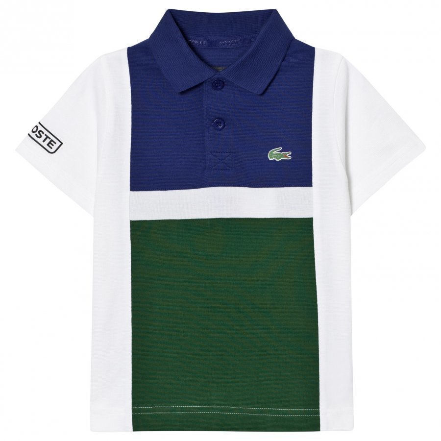 Lacoste Colorblock Tennis Polo Green/White Pikeepaita