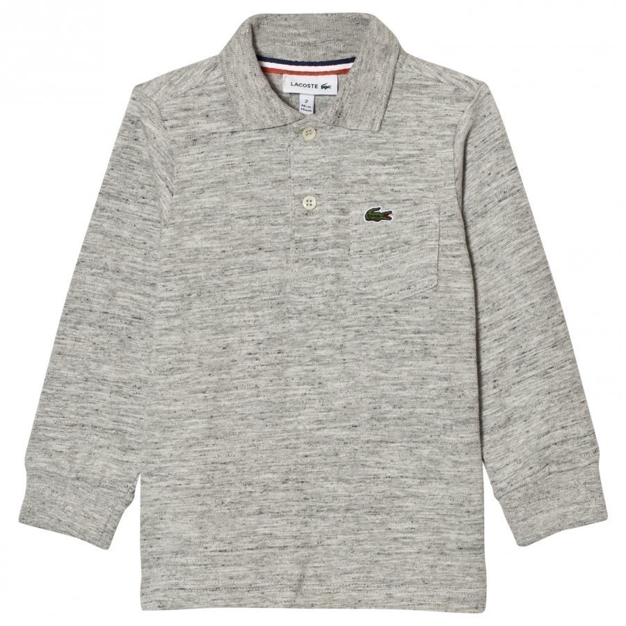 Lacoste Grey Marl Long Jersey Polo Pikeepaita