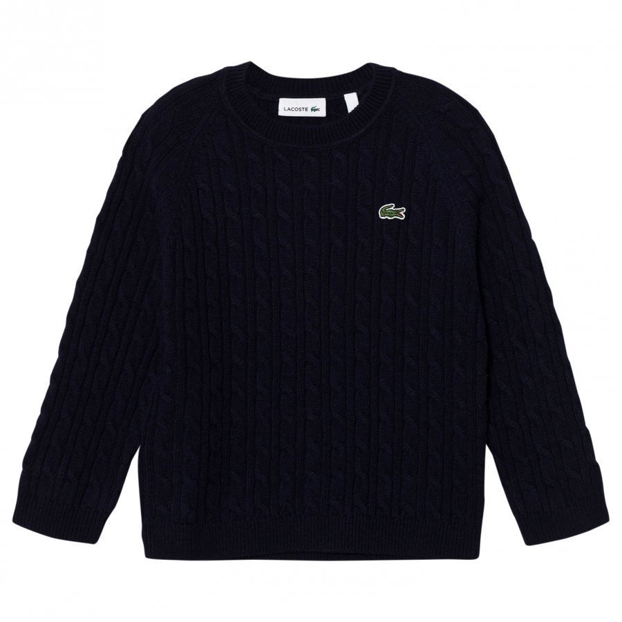 Lacoste Navy Cable Knit Jumper Paita