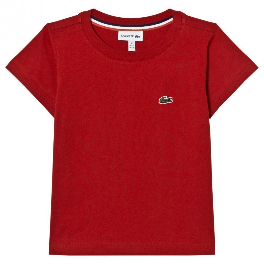 Lacoste Red Branded Jersey Tee T-Paita