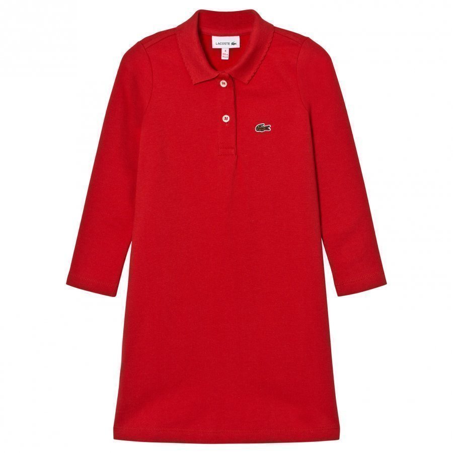 Lacoste Red Pique Polo Dress Mekko