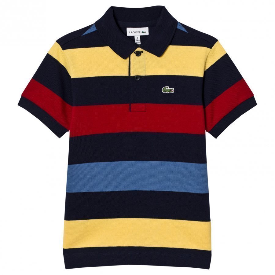 Lacoste Striped Colorblock Pique Polo Navy/Multi Pikeepaita