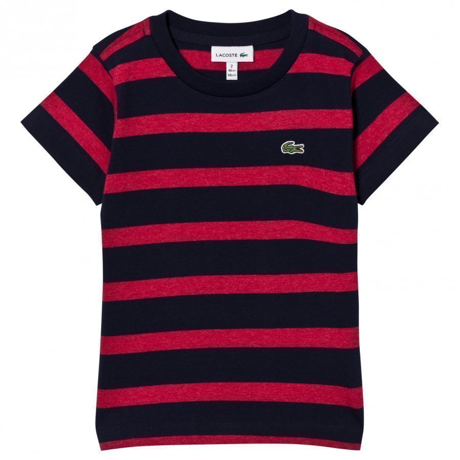 Lacoste Striped Jersey Tee Red/Navy T-Paita