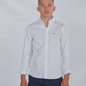 Lacoste Woven Shirts Kauluspaita Valkoinen