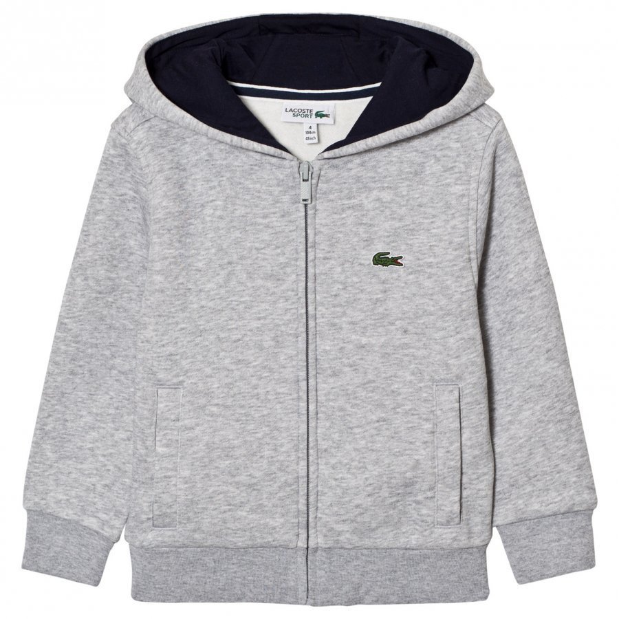 Lacoste Zippered Fleece Sweatshirt Gray Huppari