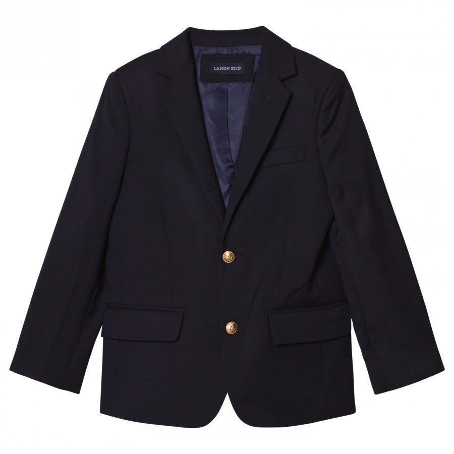 Lands End Navy Wool Blazer Bleiseri