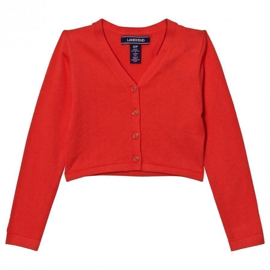 Lands End Orange Sophie Cardigan Neuletakki