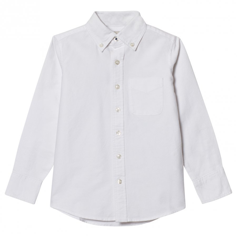 Lands End White Washed Oxford Shirt Kauluspaita