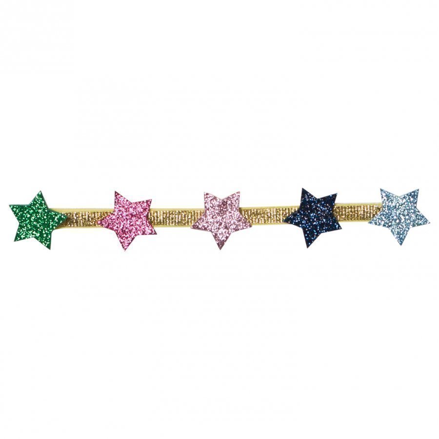 Le Big Gold Elastic Headband With Stars Hiuspanta