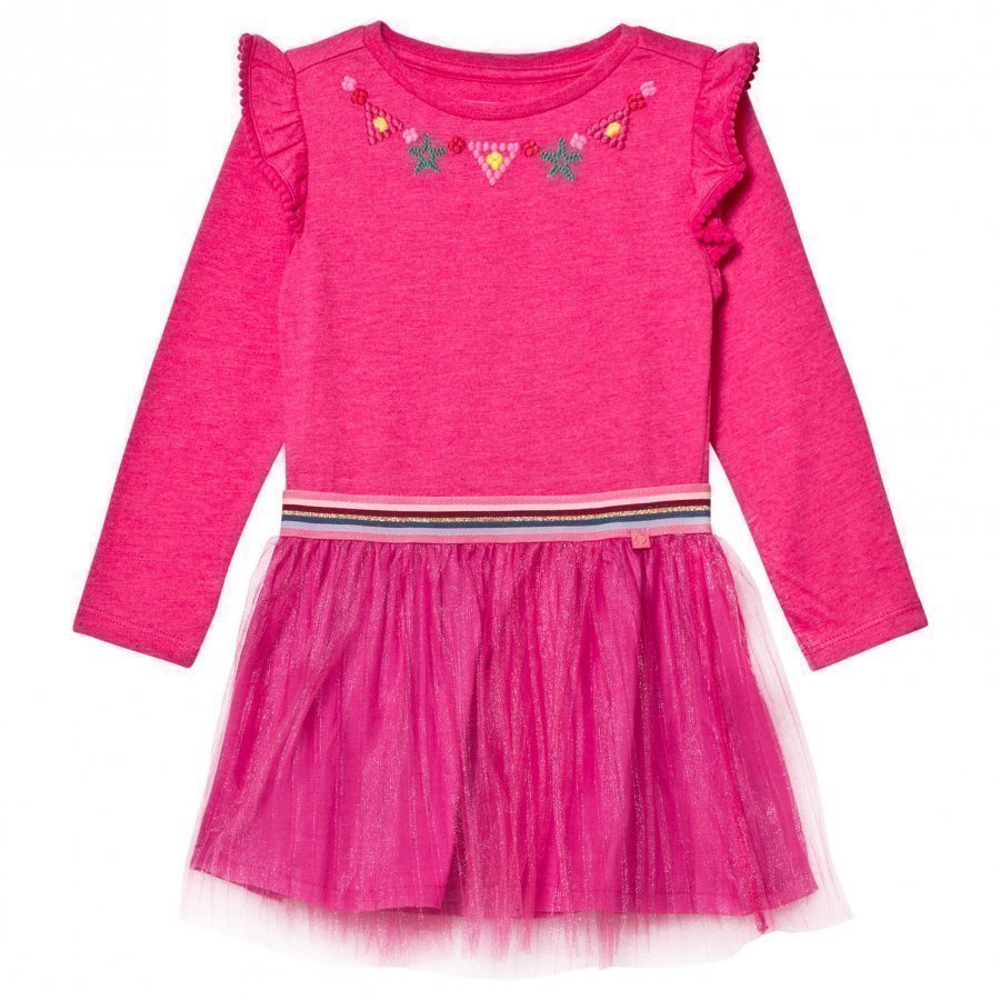 Le Big Super Pink Ghiselle Embroidered Dress Juhlamekko