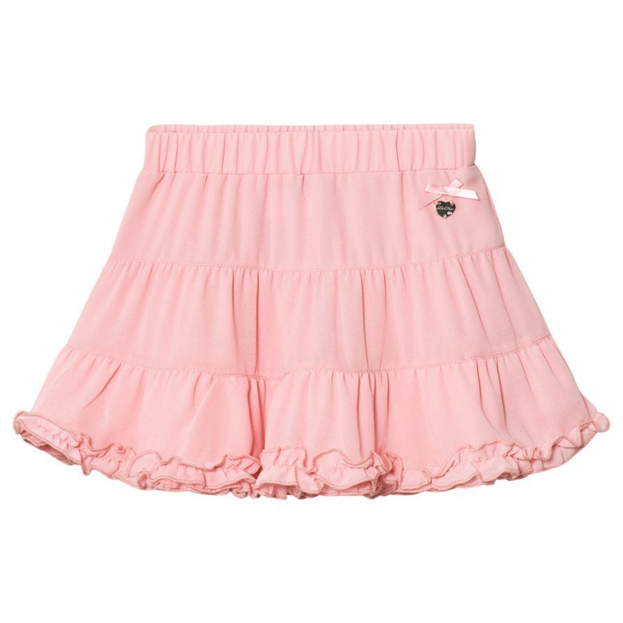 Le Chic Pink Tiered Ruffle Skirt Lyhyt Hame