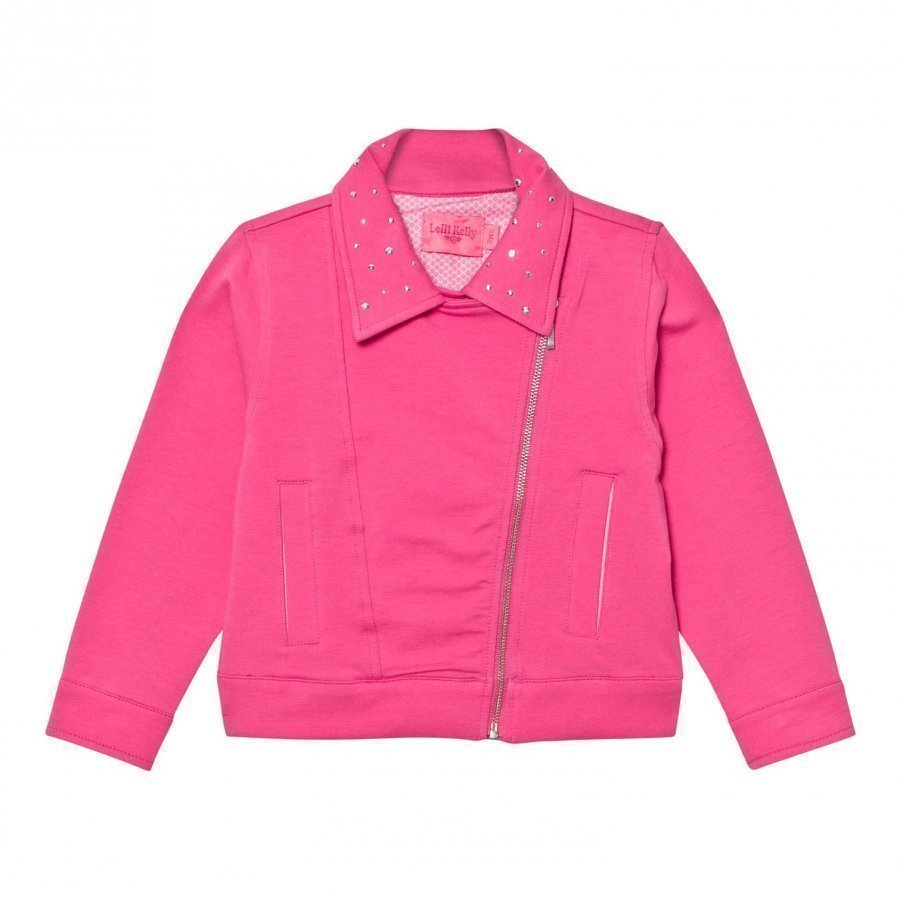 Lelli Kelly Pink Sweat Biker Jacket With Diamante Detail Biker Takki