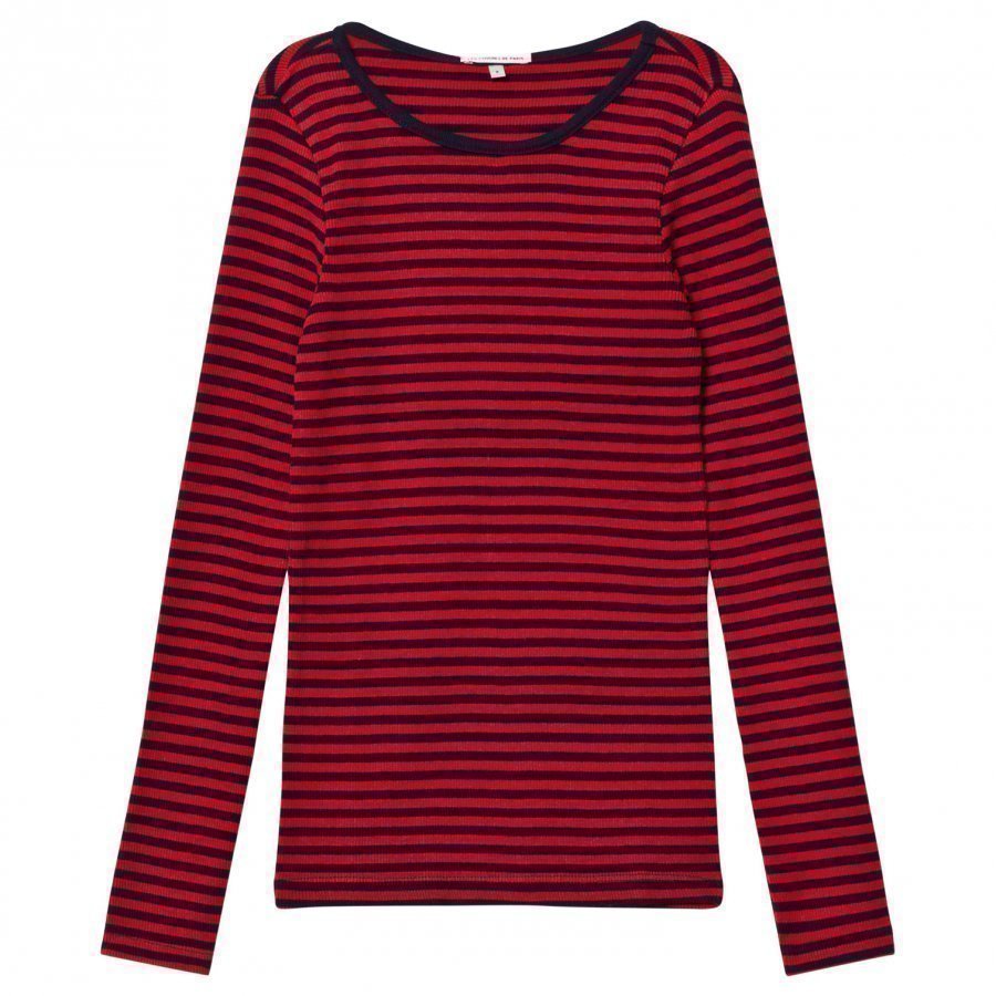 Les Coyotes De Paris Romie Long Sleeve Tee Red-Navy Pitkähihainen T-Paita