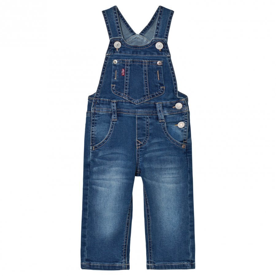 Levis Kids Denim Dungarees Medium Wash Lappuhaalari