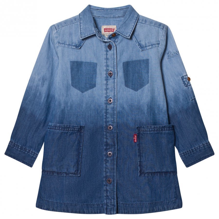 Levis Kids Mid And Light Wash Dip Dyed Denim Dress Mekko