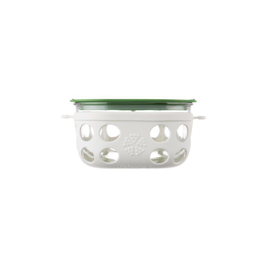 Lifefactory Lasinen Eväsrasia 240 Ml Optic White / Grass Green