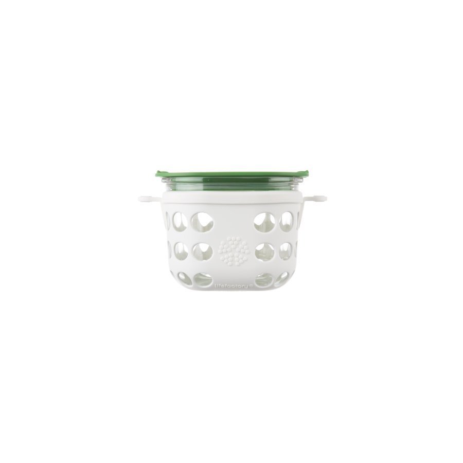 Lifefactory Lasinen Eväsrasia 475 Ml Optic White / Grass Green