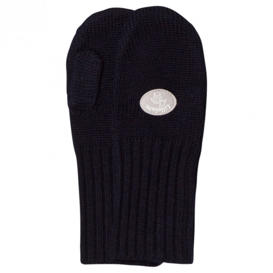 Lillelam Basic Wool Mittens Navy Villalapaset