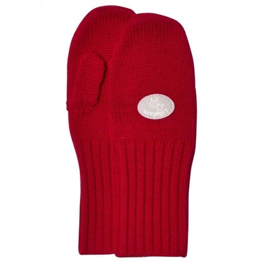 Lillelam Basic Wool Mittens Red Villalapaset