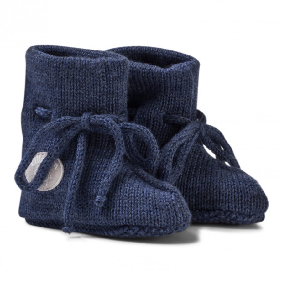 Lillelam Merino Wool Baby Slippers Basic Blue Korkeavartiset Tossut