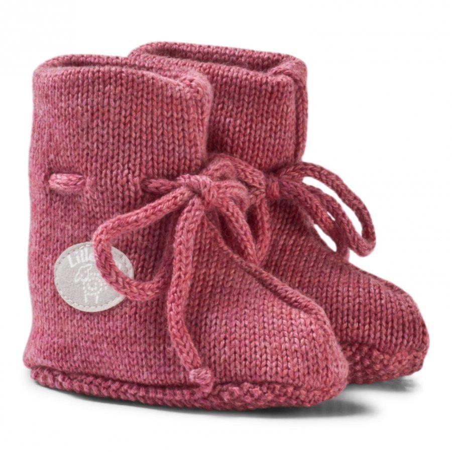 Lillelam Merino Wool Baby Slippers Basic Pink Korkeavartiset Tossut