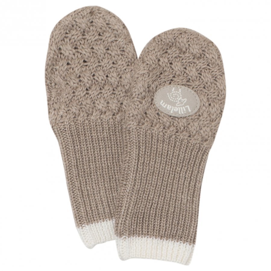 Lillelam Merino Wool Mittens Basic Beige Villalapaset