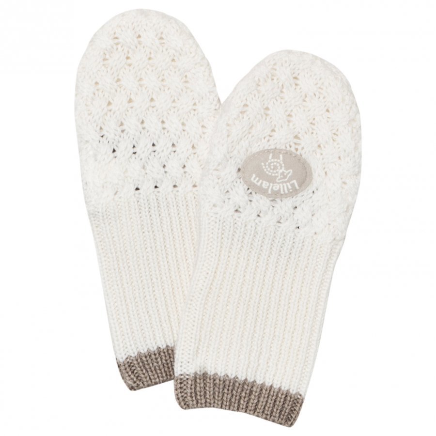 Lillelam Merino Wool Mittens Basic White Villalapaset