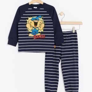 Lindex Pyjama Bamse Painatuksella Sininen