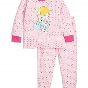 Lindex Pyjama Bamse Painatuksella Vaaleanpunainen