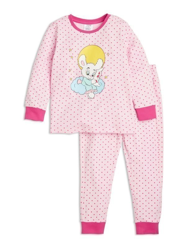 Lindex Pyjama Bamse Painatuksella Vaaleanpunainen